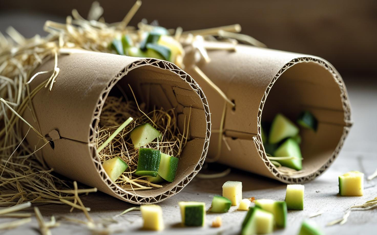 cardboard tube treat roller for guinea pigs